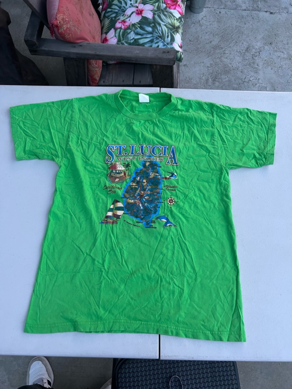 St. Lucia Souvenir Short Sleeve Tee - Bright Green